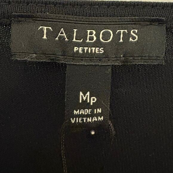 Talbots Rayon Lyocell Black Top Shirt Tunic Pin Tuck Details MP Long Sleeve NEW - Picture 5 of 9